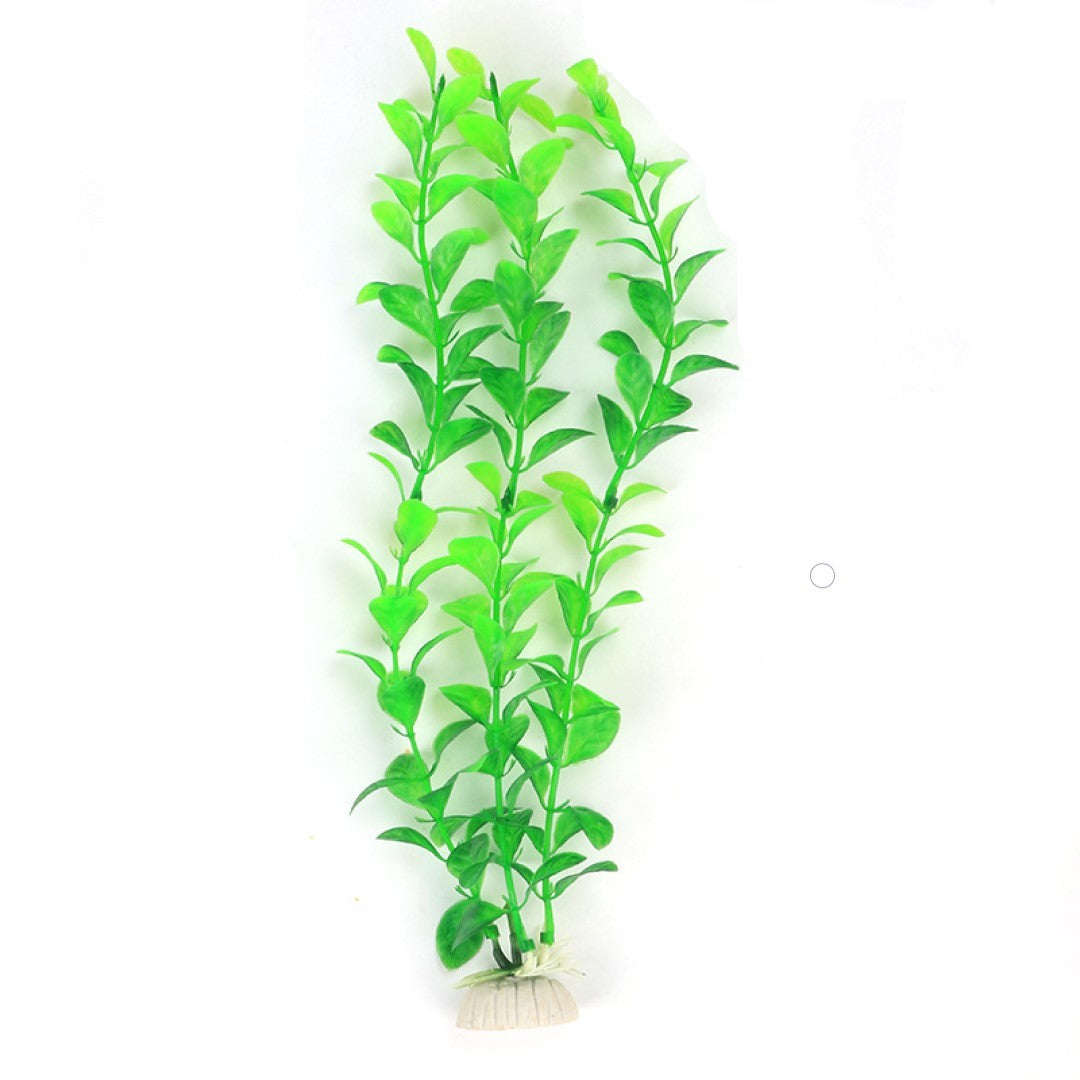 green plastic aquarium plant