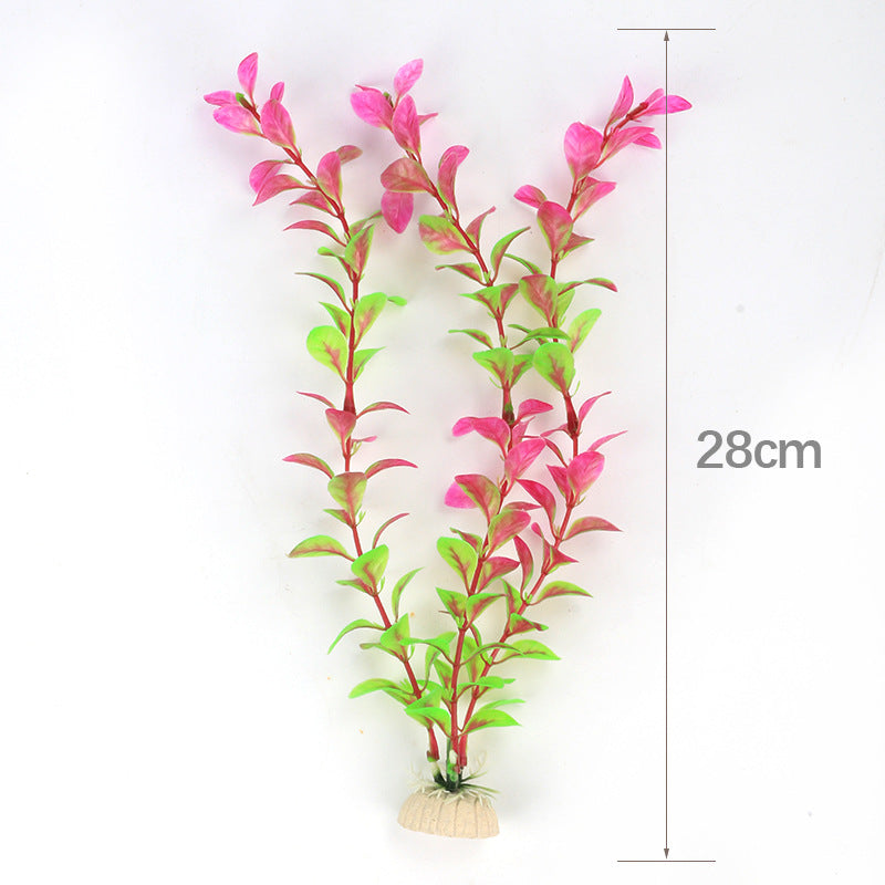 green and pink mix plastic aquarium decoration with measurement of 28cm