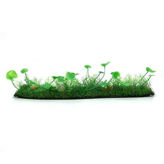 Grass matt aquarium decoration with clovers